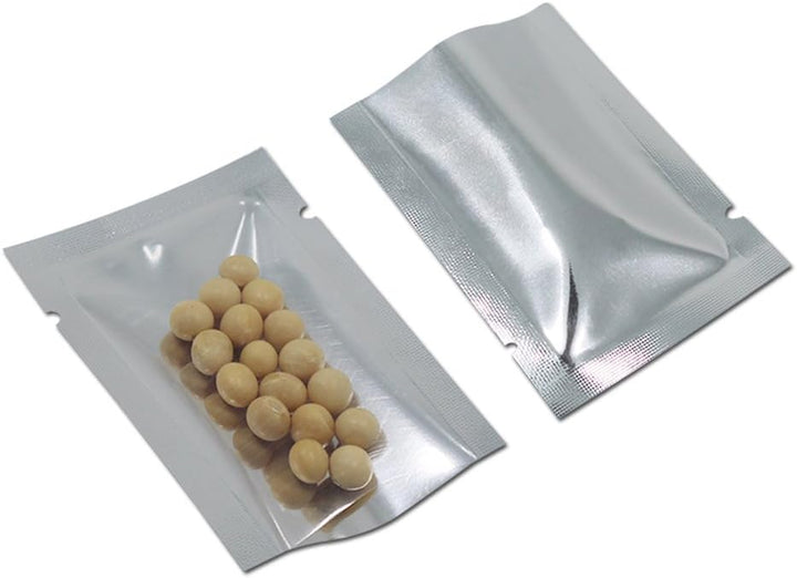 WACCOMT Pack 200 Stück Mylar Foil Open Top Vakuum Versiegelbare Beutel Lebensmittel Verpackung Alumi