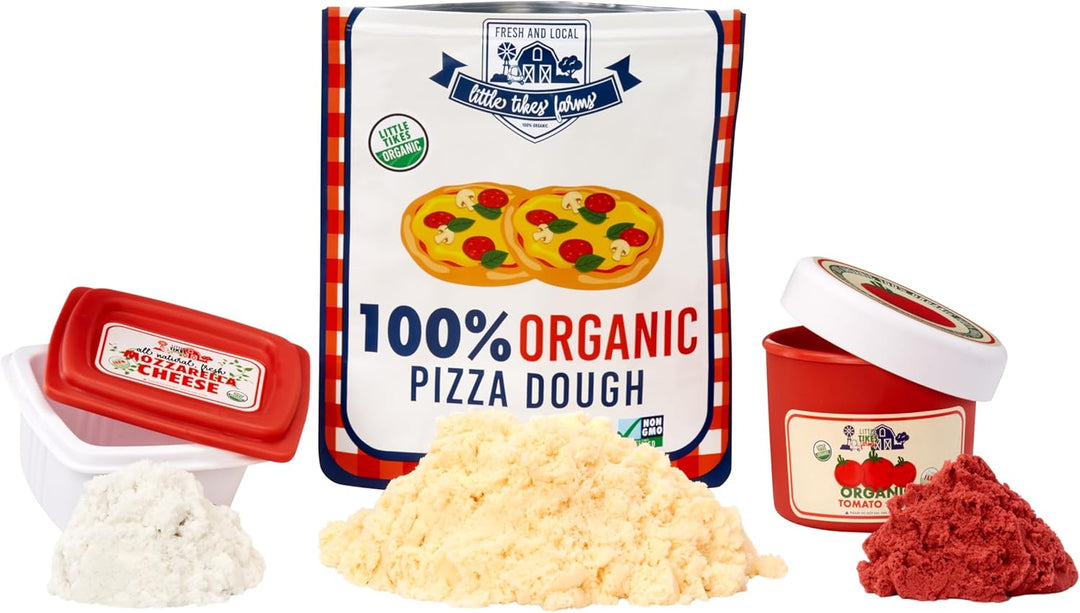 Little Tikes Creative Chefs Pizza Kit - Mit Speziellem Make-It! Mix-Spielsand, 22 Zubehörteilen, Rea