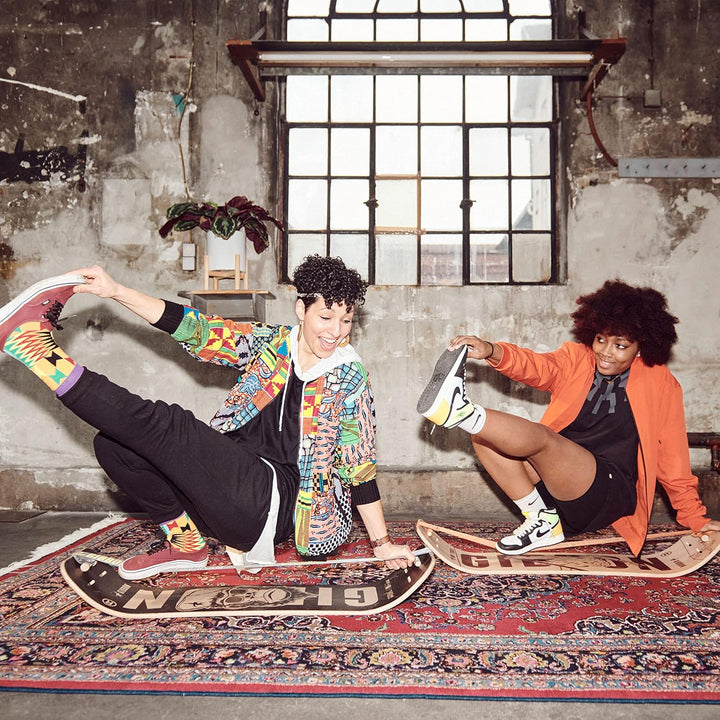 GIBOARD-SET BONZO CLASSIC - Innovatives Balance Board | Freestyle-Workout | hochwertiges Buchenholz