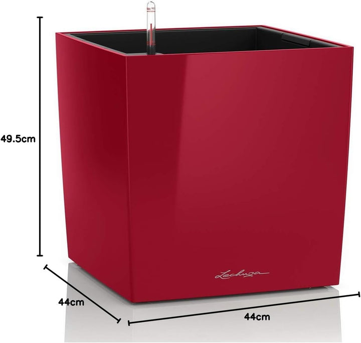 LECHUZA CUBE Premium 50 scarlet rot hochglanz 16567 49x49x49.5 cm Scarlet Rot Hochglanz, 49x49x49.5