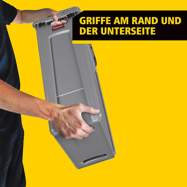 Rubbermaid Commercial Products 1955959 Vented Slim Jim-Abfalltonne, Kunststoff, 60 L, Schwarz Schwar
