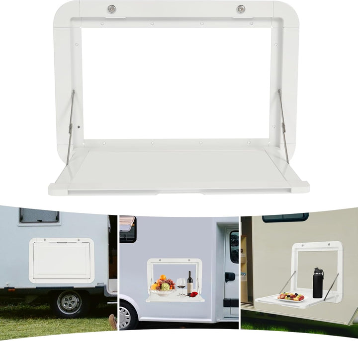 Weiss RV klappbaren Picknick-Tisch, Aluminium-Legierung Klappbare Wand Tisch Abschliessbare Wand Tis