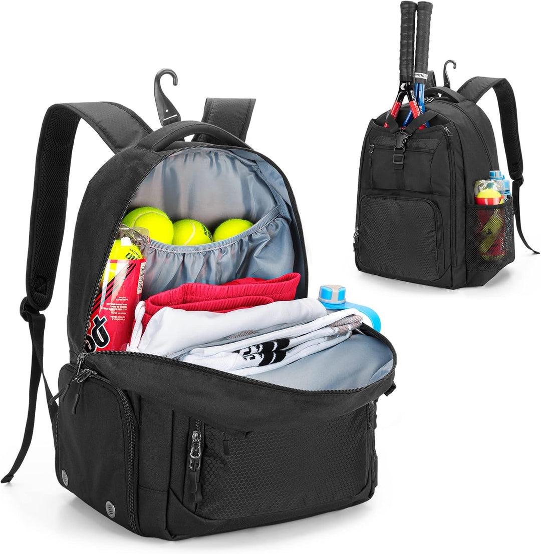 DSLEAF Tennistasche für 2 Schläger, Tennisrucksack mit separatem Schuhfach für Sporttraining, Fitnes