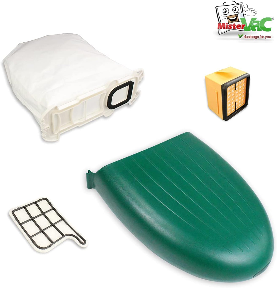 MisterVac Kassette Staubbehälter Filter Staubbeutel Beutel kompatibel mit Vorwerk Kobold 135