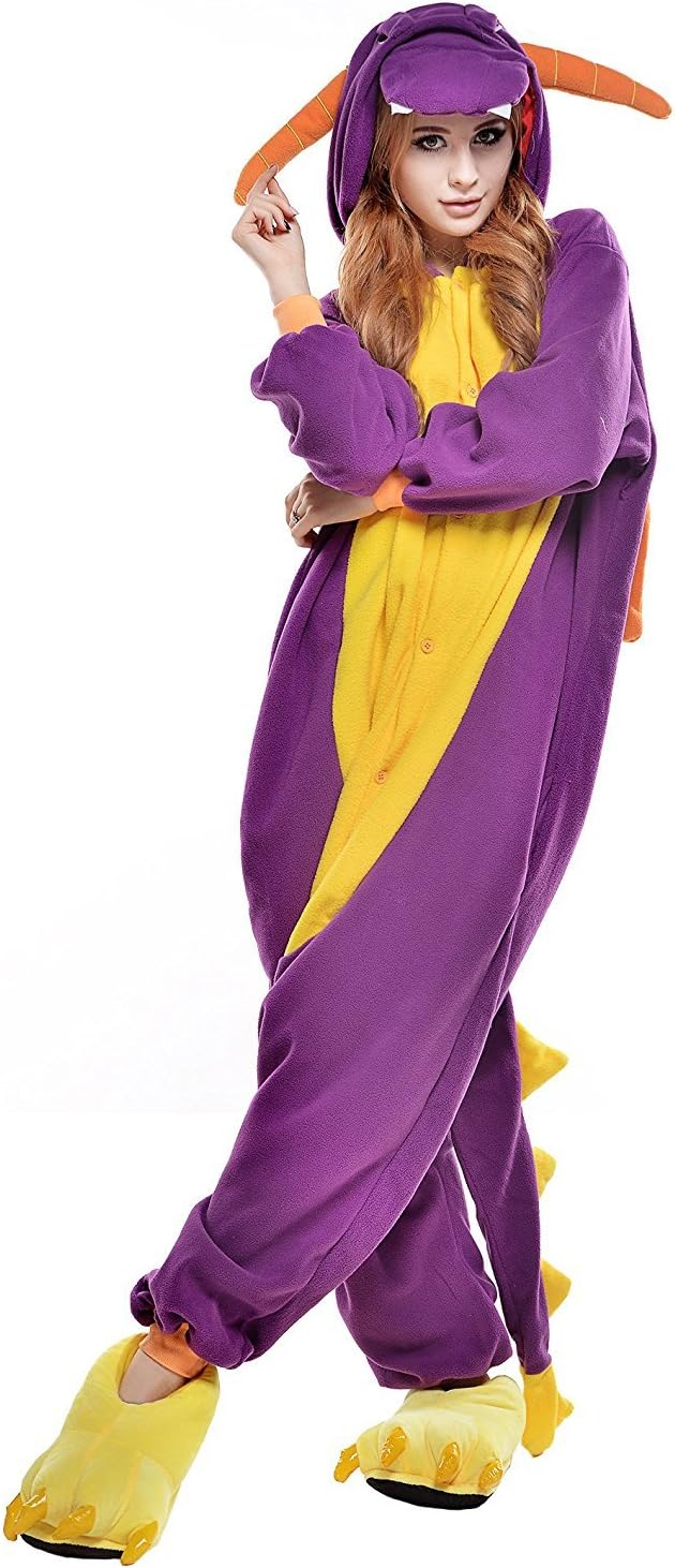 Pyjamas Onesies Cosplay Erwachsene Unisex Tiere Halloween Kostüm Kleid Loungewear M Drachen, M Drach