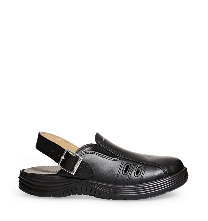 Abeba Clog 711042 - x-Light, Glattleder Schwarz, zertifiziert, Grösse 48 48 EU, 48 EU