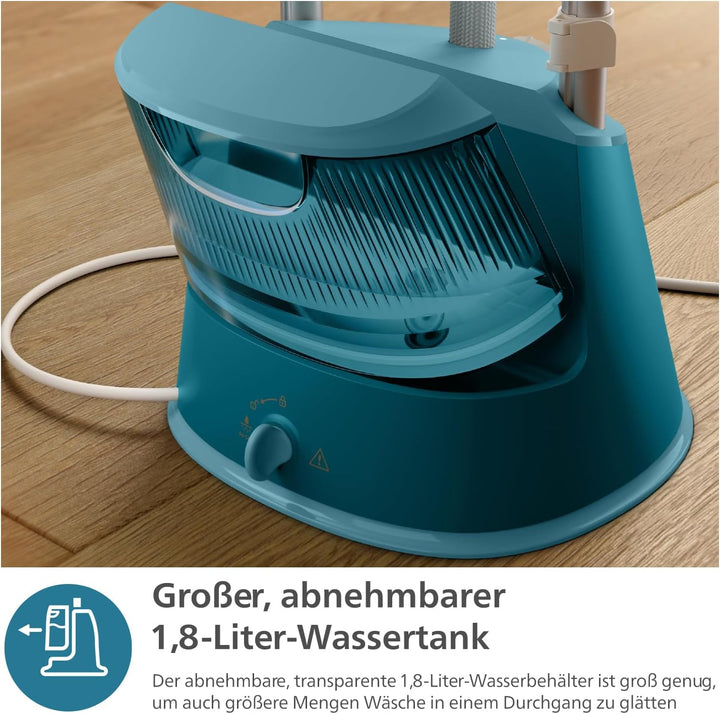 Philips Dampfglätter -1800 W,1,8-Liter-Wassertank, 3 Dampffunktionen, integriertes StyleBoard, einfa