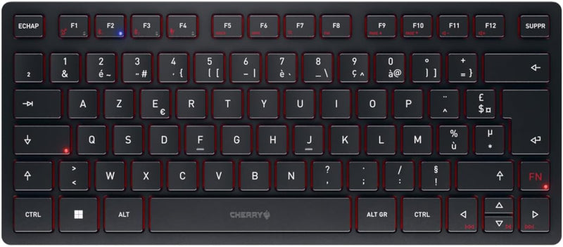 CHERRY KW 9200 Mini, kompakte Multi-Device-Tastatur für bis zu 4 Endgeräte, Französisches Layout (AZ