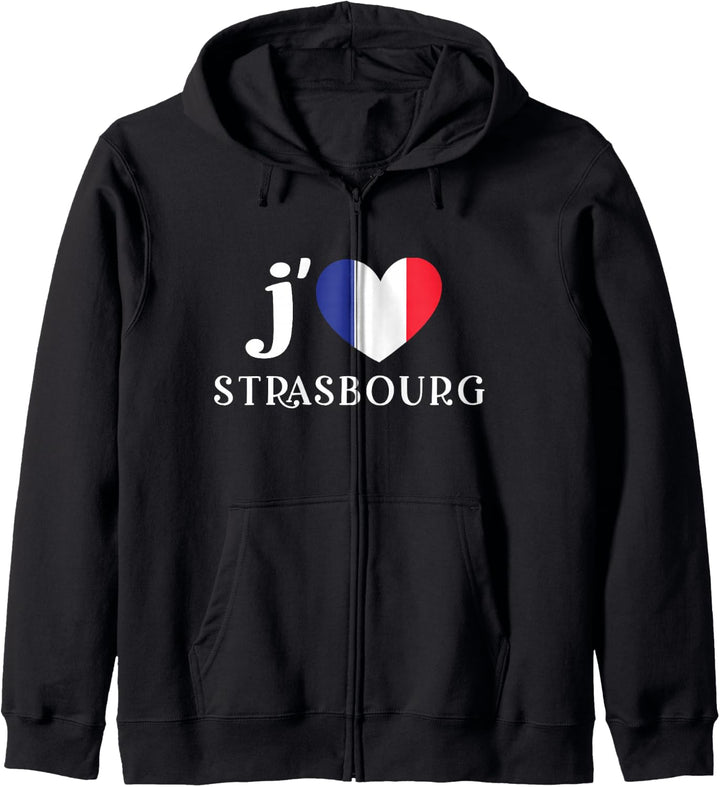 I Love Strasbourg Flagge, Herz Frankreich Kapuzenjacke