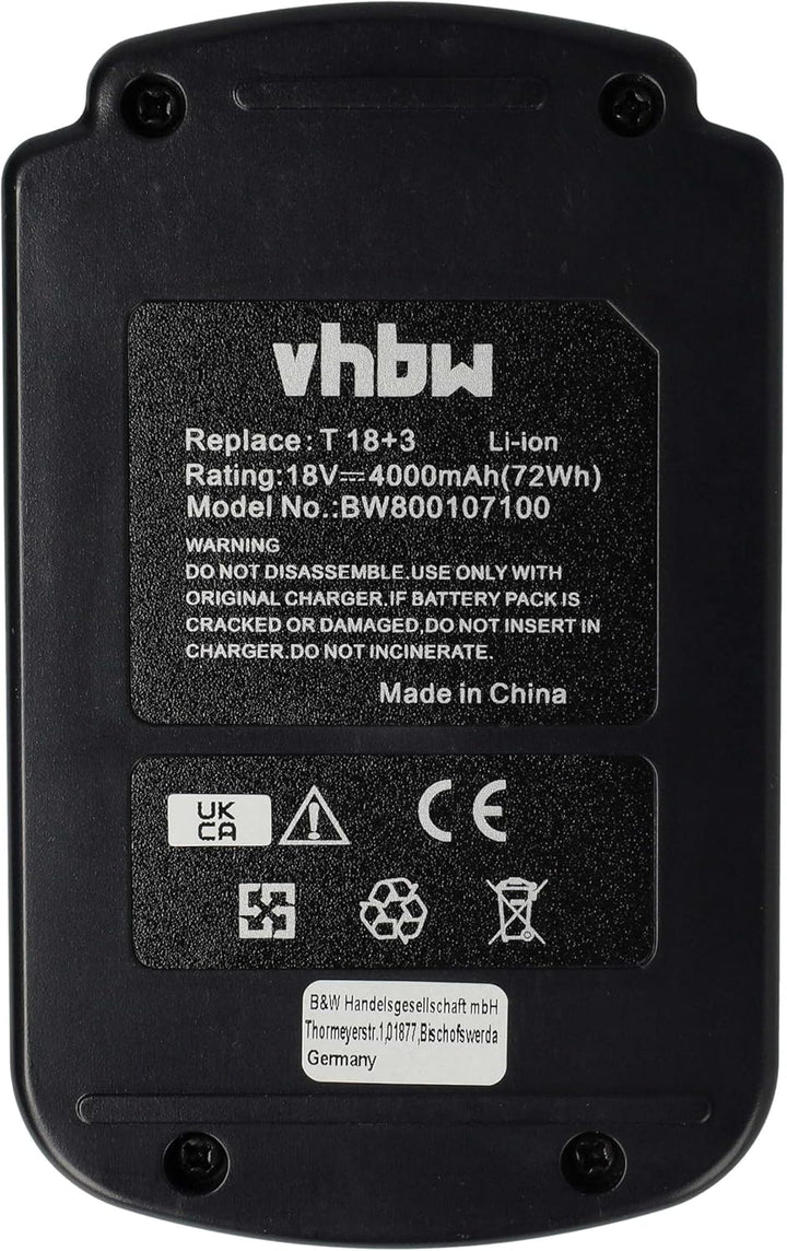 vhbw Akku kompatibel mit Festool VECTURO OSC 18 Li E-Basic Werkzeug (4000 mAh, Li-Ion, 18 V)