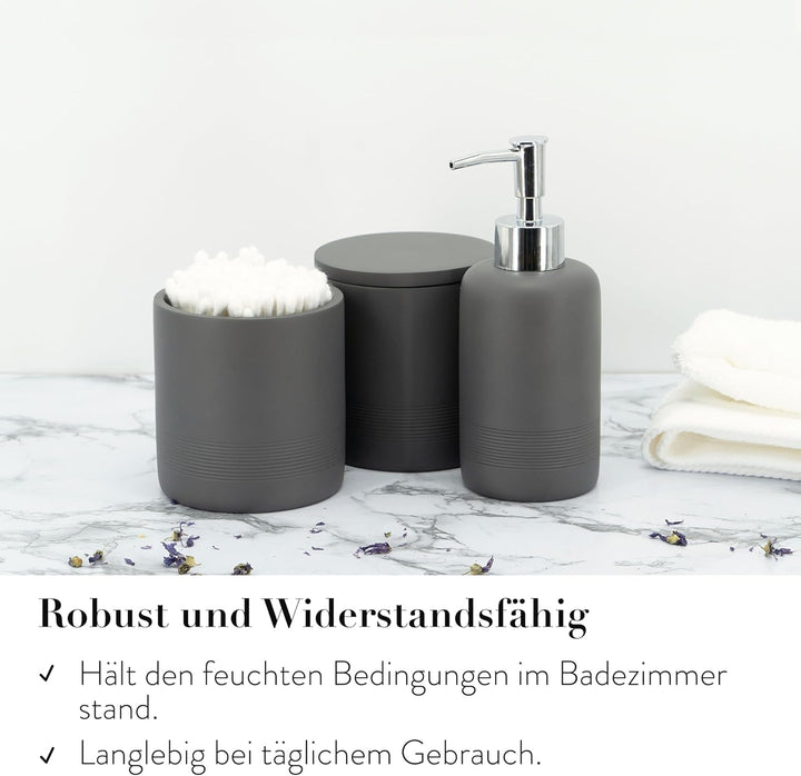 zccz - graues Badezimmer-Zubehör-Set 6-teilig - Badezimmer-Organizer mit Zahnbürstenhalter, Lotionse