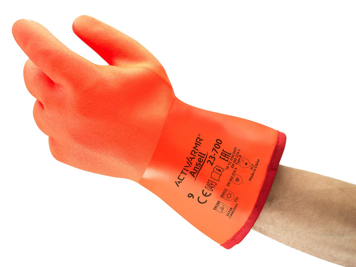 Ansell Polar Grip 23-700 Spezialzweck-Handschuhe, Mechanikschutz, Orang, Grösse 9 (6 Paar pro Beutel