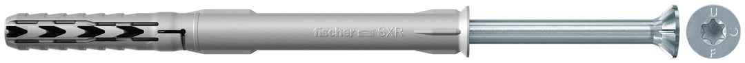 fischer Langschaftdübel SXR 10x260 T, hochwertiger Spreizdübel mit passender Senkkopfschraube, Nylon