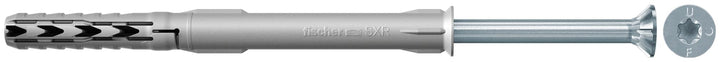 fischer Langschaftdübel SXR 10x140 T, hochwertiger Spreizdübel mit passender Senkkopfschraube, Nylon