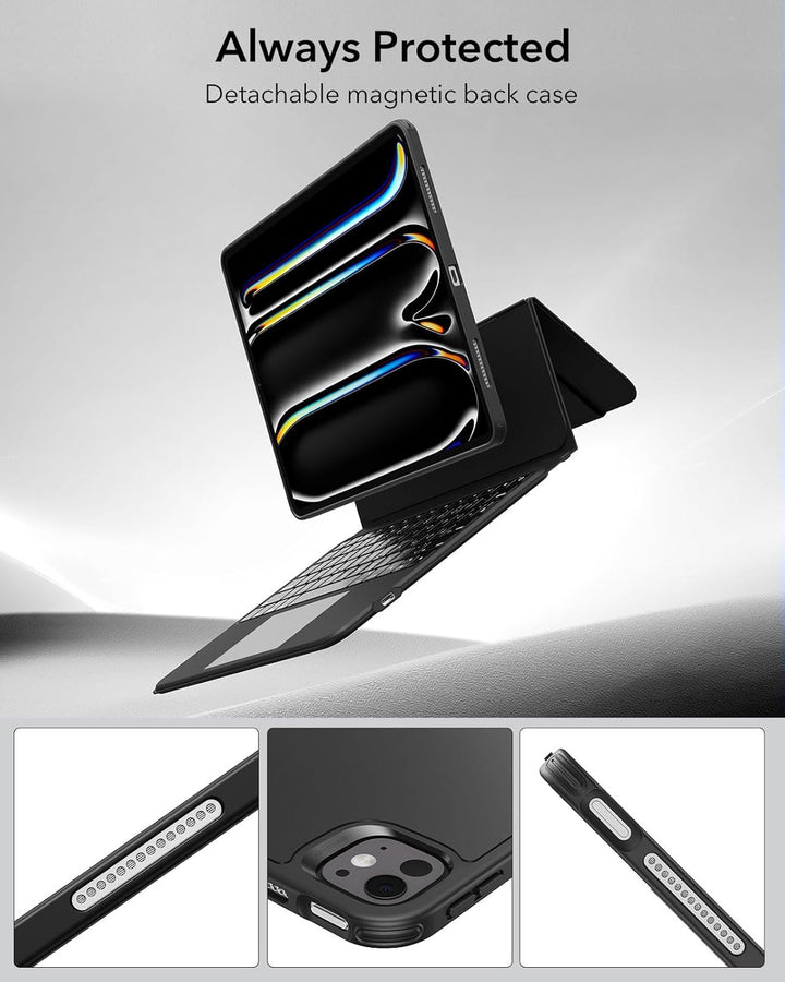 ESR für iPad Pro 13 Zoll (M5/M4) 2024 Tastatur Hülle mit Trackpad, Schwarz iPad Pro 13 (2024) Schwar