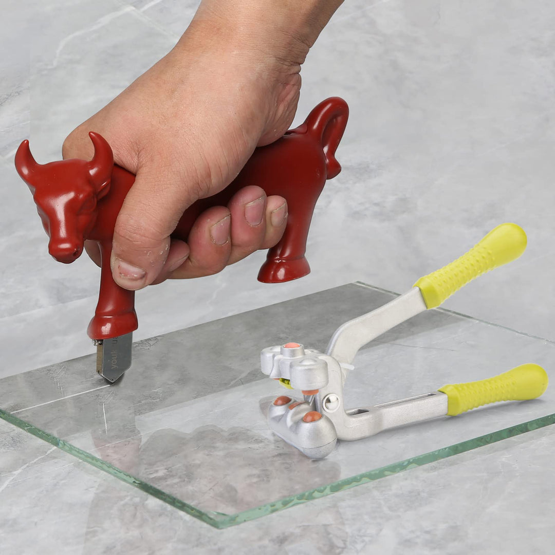 youkzuan Fliesenzange, Glaszange, robuste Bruchzange, Glasfliesenschneider, Handwerkzeug-Set für Hei