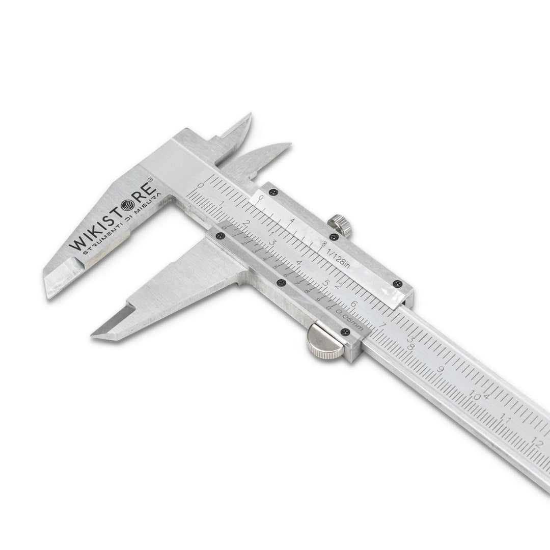 WIKISTORE TASCHEN MESSSCHIEBER NONIUS 200 MM mit 4 Funktionen, Ventesimal-Bremssattel mit 40-mm-Back