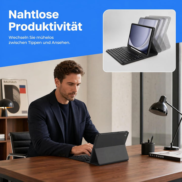 Hülle Tastatur für Samsung Galaxy Tab A11+ Plus 11" 2025 / Tab A9+ Plus 11 Zoll 2023 Tablet - QWERTZ