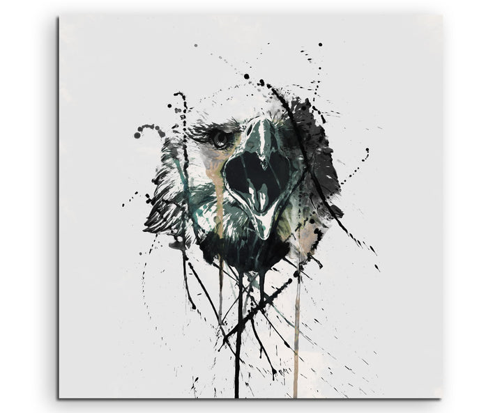Paul Sinus Art Eagle II 60x60cm Keilrahmenbild Kunstbild Aquarell Art Wandbild auf Leinwand fertig g
