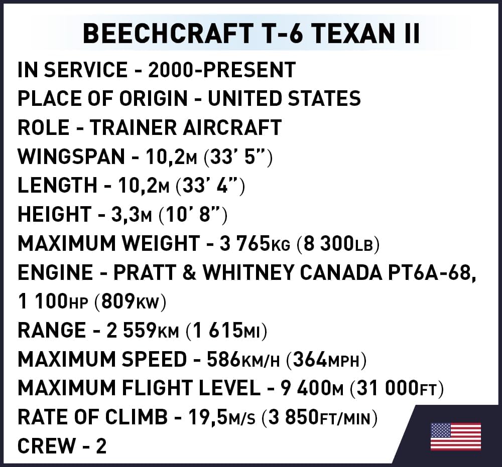 COBI Beechcraft T-6 Texan II Scale 1:48