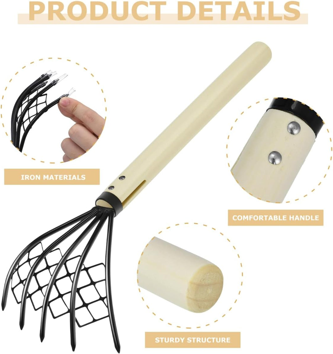 Happyyami 2 Stück Muschelrechen Zubehör Grubber Metall Pooper Scooper Mesh Net Rechen Muschel Graben