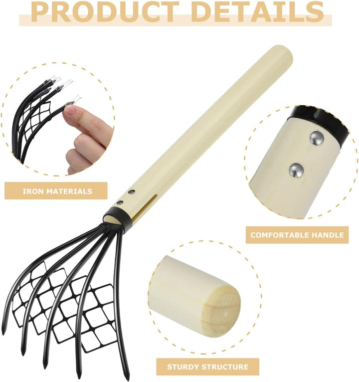 Happyyami 2 Stück Muschelrechen Zubehör Grubber Metall Pooper Scooper Mesh Net Rechen Muschel Graben