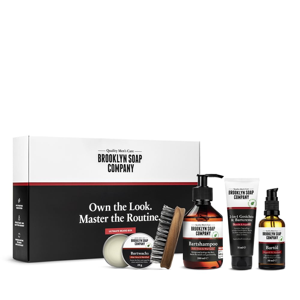 Ultimate Beard Box · Brooklyn Soap Company · Hochwertiges Bartpflege Set inkl. Bartöl, Bartshampoo,
