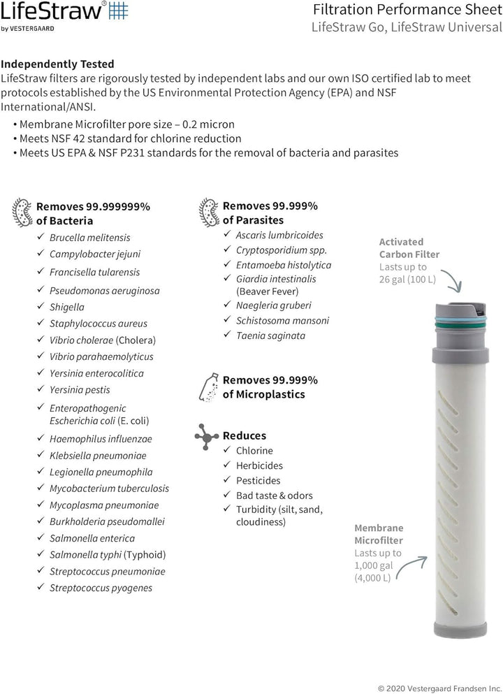 LifeStraw Go Wasserflasche mit Wasserfilter für Reisen, Wandern Blau 1 l., Blau 1 l.