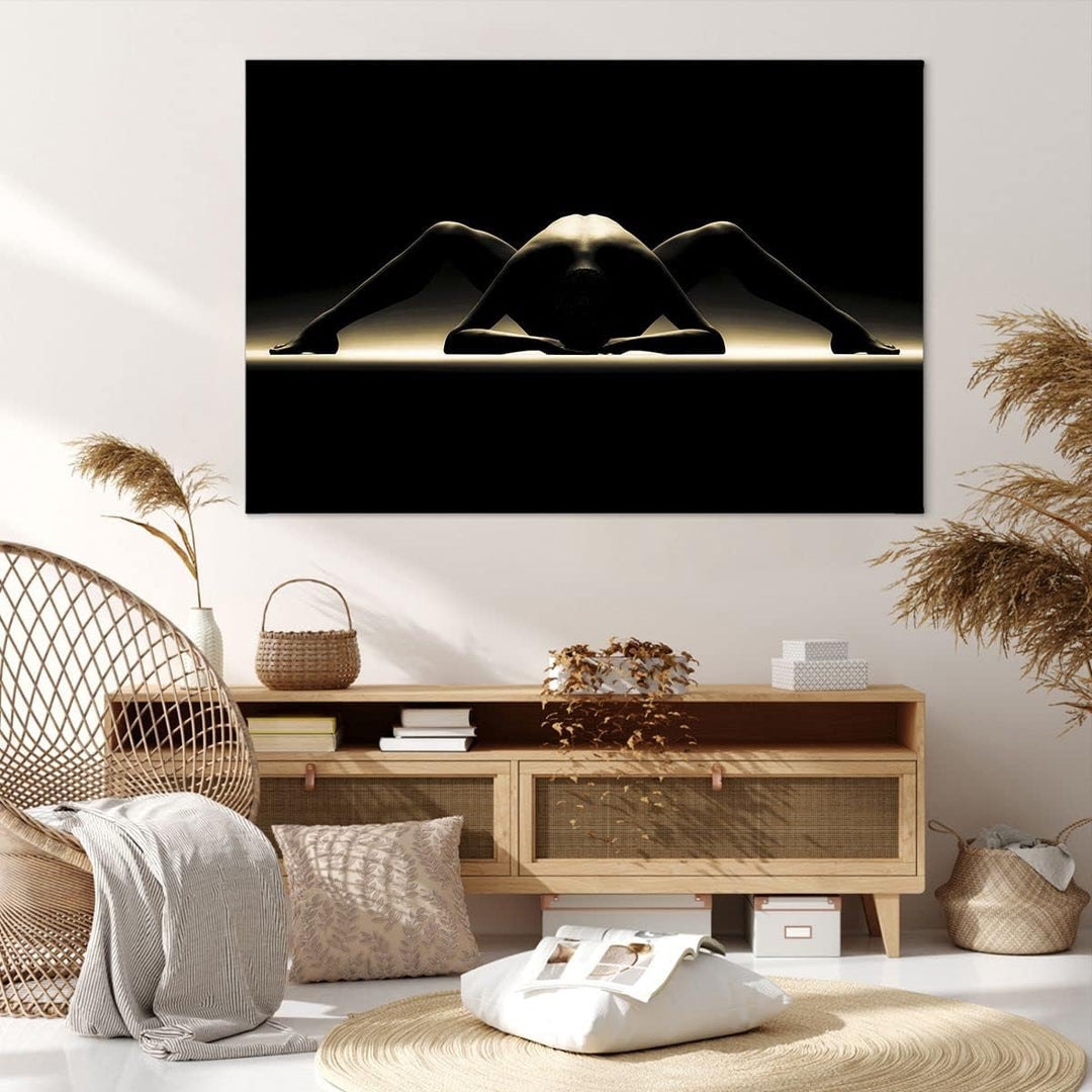 Wandbilder Dekoration Wohnzimmer Nackter Körper Modell künstlerische Pose Bilder auf Leinwand 120x80