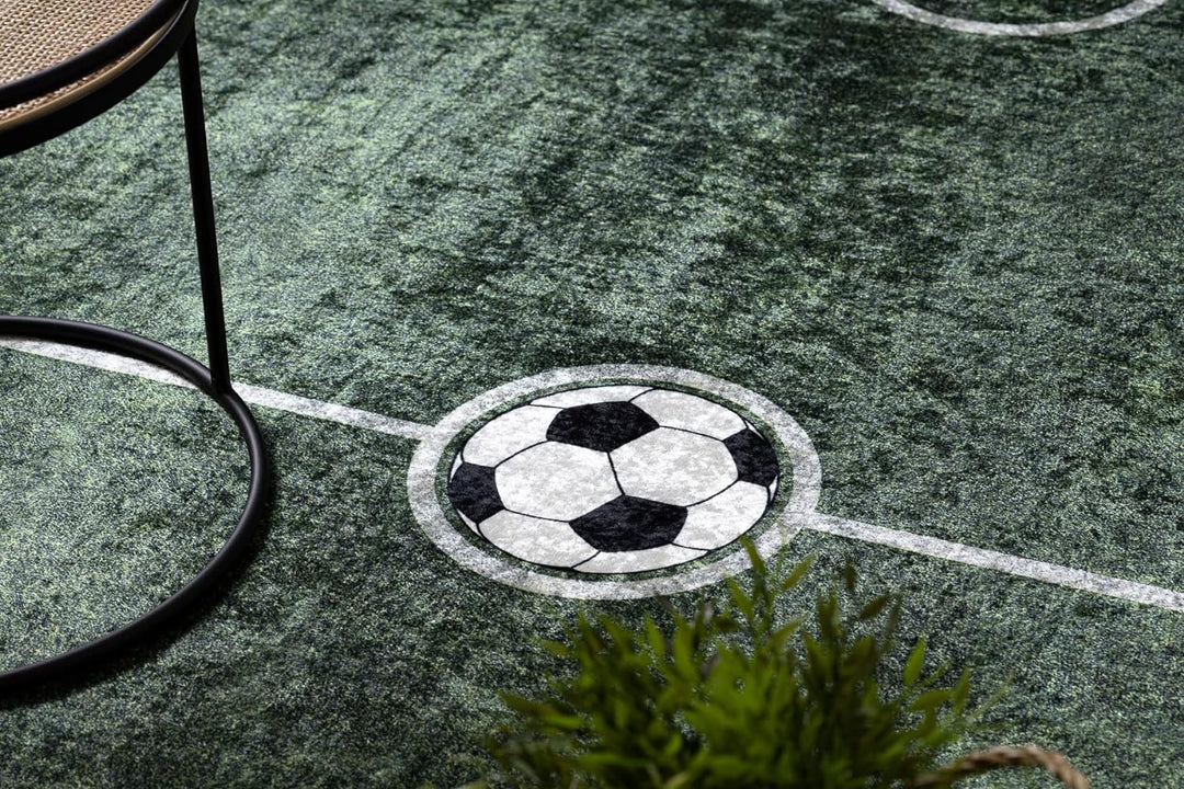 Kinderteppich Bambino Waschteppich Spielfeld, Fussball, für Kinder Anti-Rutsch - grün 160x220 cm 160