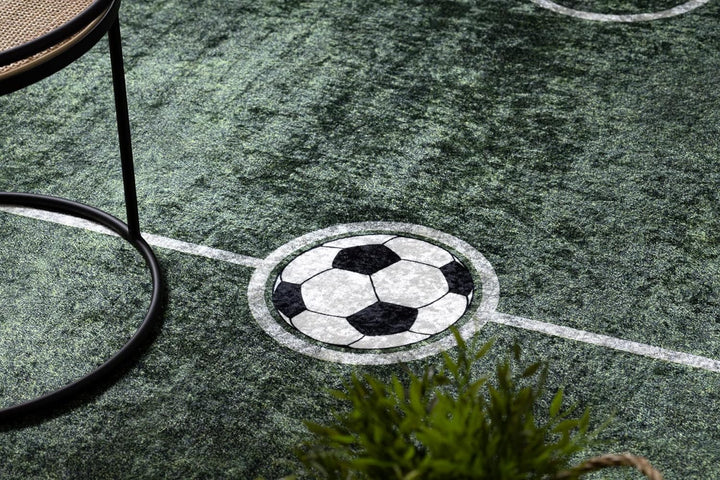 Kinderteppich Bambino Waschteppich Spielfeld, Fussball, für Kinder Anti-Rutsch - grün 180x270 cm 180