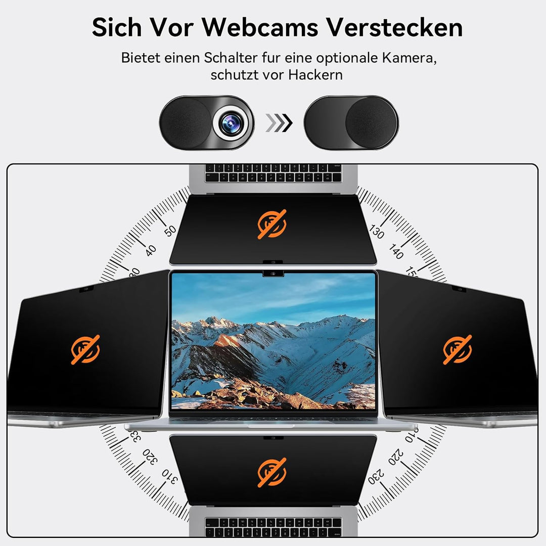 Mamol 360° Magnetischer Blickschutzfilter für MacBook Air 13.6 Zoll 2022-2026 (M2/M3/M4/M5 Chip), 4-