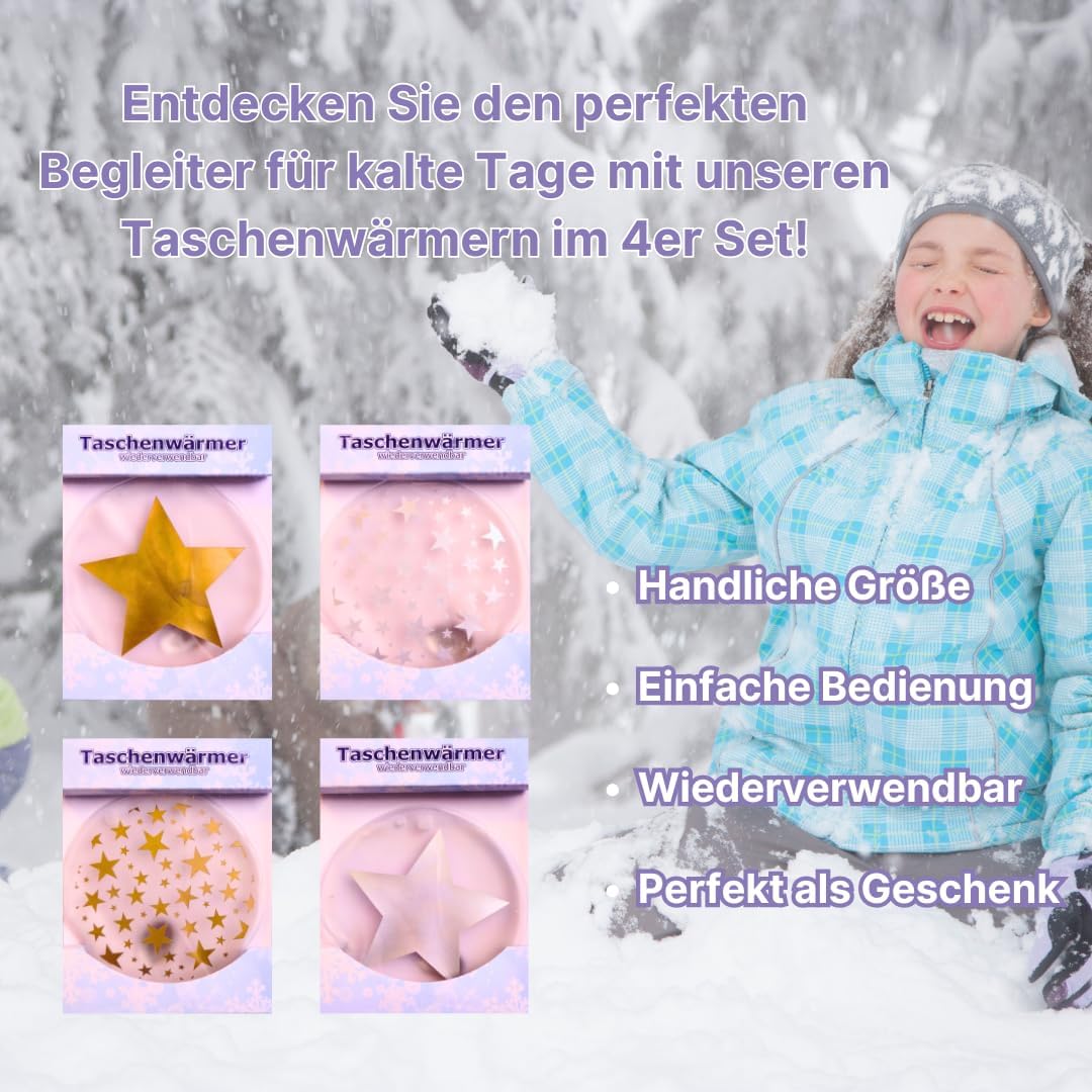 Taschenwärmer wiederverwendbar, Handwärmer, Wärmekissen, Wärmepads, Fingerwärmer für Kinder und Erwa