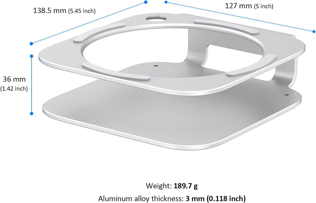 Mac mini M4 Ständer, Aluminium-Halterung für 2024 Mac mini M4 und M4 Pro, integrierte Kühlung, Zugri