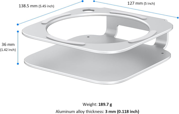 Mac mini M4 Ständer, Aluminium-Halterung für 2024 Mac mini M4 und M4 Pro, integrierte Kühlung, Zugri