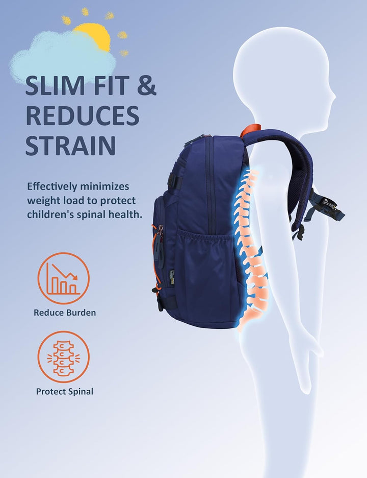 Mountaintop 18L Kinderrucksack Mädchen Jungen für Schule Wandern | Schulrucksack Schultasche mit Bru
