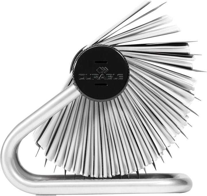 Durable Visifix Rollkartei, für 400 Visitenkarten, Register A-Z, metallic silber, 248123 Visitenkart