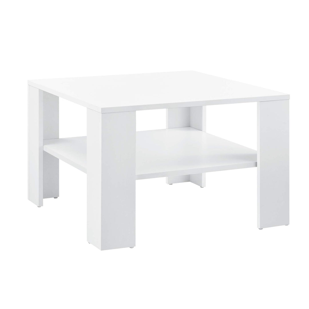 [en.casa] Couchtisch 60x60x40cm mit Ablage Tisch Beistelltisch Wohnzimmertisch Sofatisch Weiss