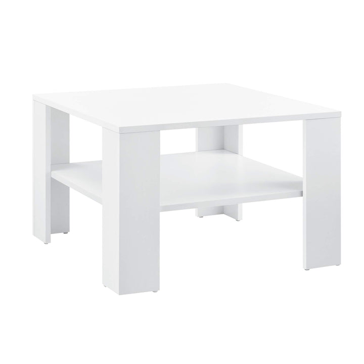 [en.casa] Couchtisch 60x60x40cm mit Ablage Tisch Beistelltisch Wohnzimmertisch Sofatisch Weiss