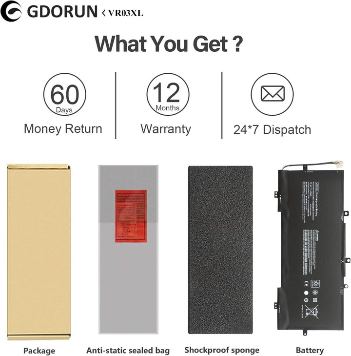 GDORUN 45Wh VR03XL Laptop Akku für HP Envy 13-D D061SA D040WM D010NR D040NR D099NR D044TU D008NA D00