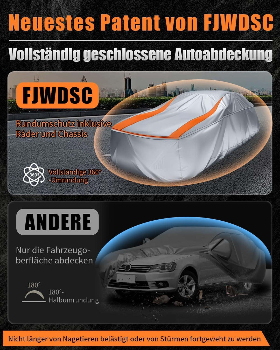 Vollständig Geschlossene Autoabdeckung wasserdichte für Längen 445-485 cm, Alle Jahreszeiten Abdeckp
