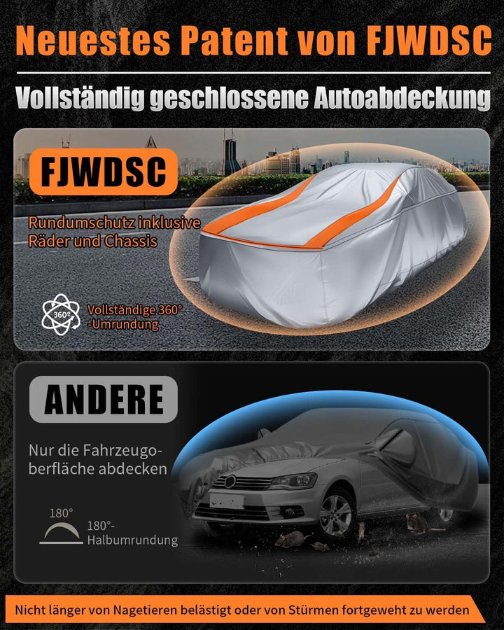 Vollständig Geschlossene Autoabdeckung wasserdichte für Längen 445-485 cm, Alle Jahreszeiten Abdeckp
