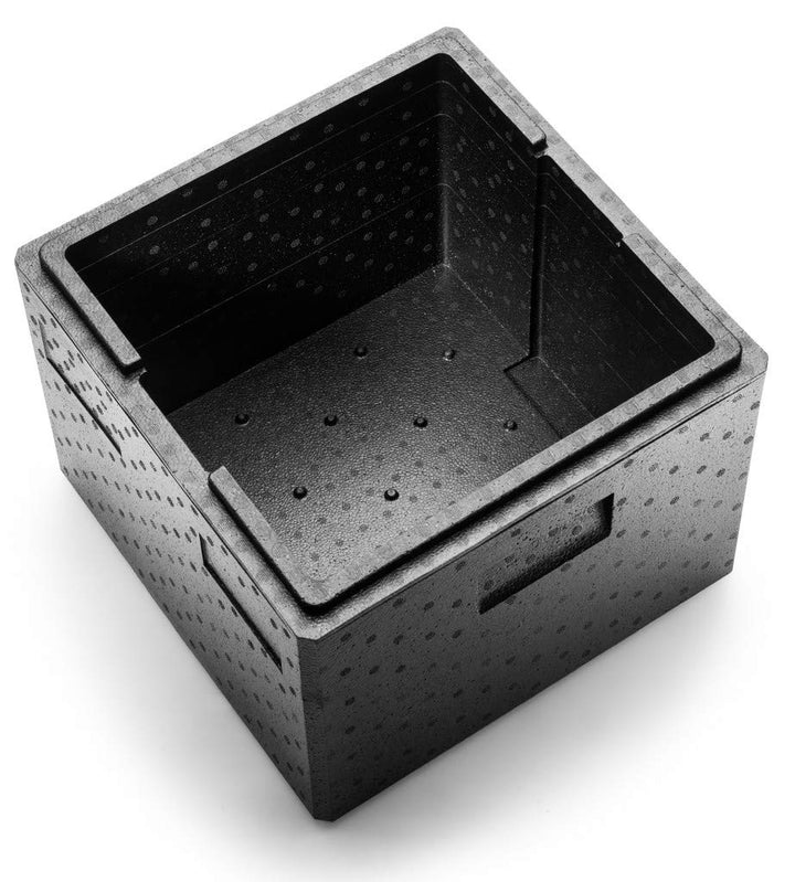 thermohauser EPP-Thermobox Pizza schwarz mit Deckel - 41,5 Liter - 41 x 41 x 40 cm - Pizzabox für Li