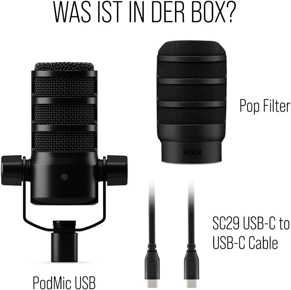 RØDE PodMic Dynamisches XLR/USB Sprechermikrofon für Podcasts, Streaming, Gaming, Musikproduktion un