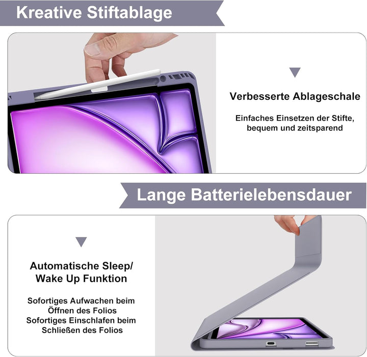 IVEOPPE Tastatur für iPad Air 13" M3 2025, Hülle mit Tastatur für iPad air 13 Zoll M3/M2, Bluetooth