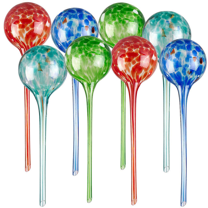Royal Gardineer Giessstab: 2er -Set Giessfrei-Bewässerungs-Kugeln aus Glas, je 4 STK., Ø 8,5 cm (Was