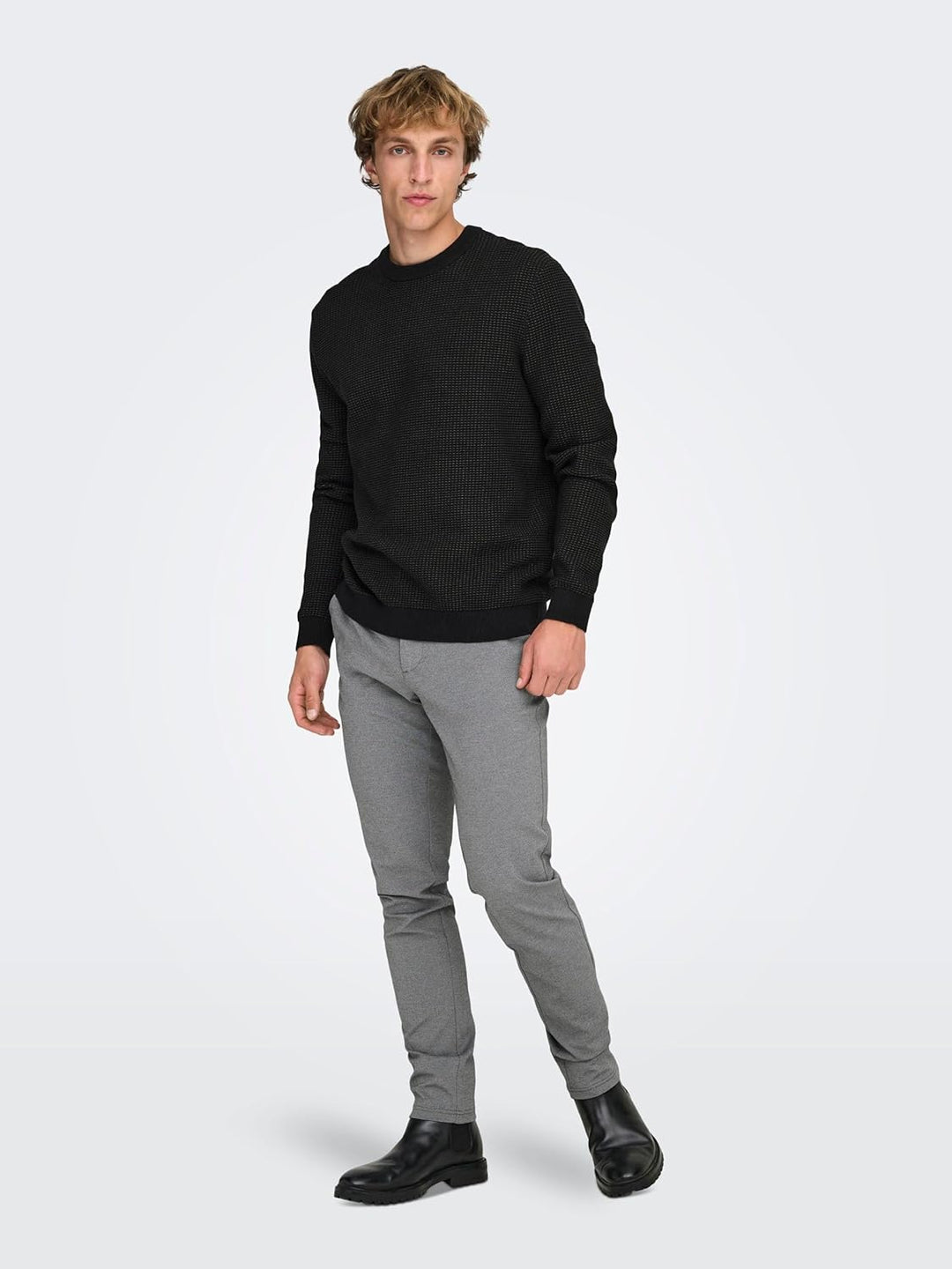Only & Sons Male Chino Hose ONSMARK Slim Fit Chino Hose 27W / 32L Medium Grey Melange, 27W / 32L Med