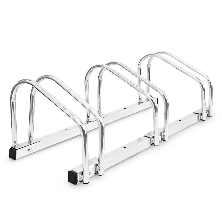 Relaxdays 2 x 3er Fahrradständer im Set, Mehrfachständer für je 3 Fahrräder, zur Boden- und Wandmont