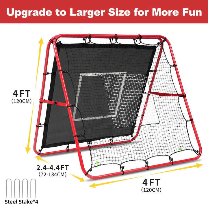 BAGAIL Doppelseitiges Rebounder-Netz, Fussballnetze, verstellbare Winkel, anpassbare Struktur, Rebou
