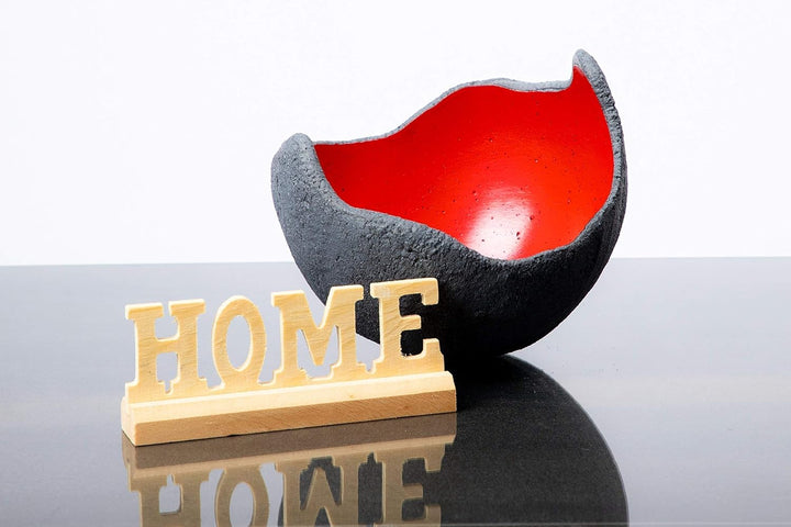 Lichtschale rot - M (20cm) - Beton schwarz - grau - Unikat handmade - Geburtstagsgeschenk - Einzigar